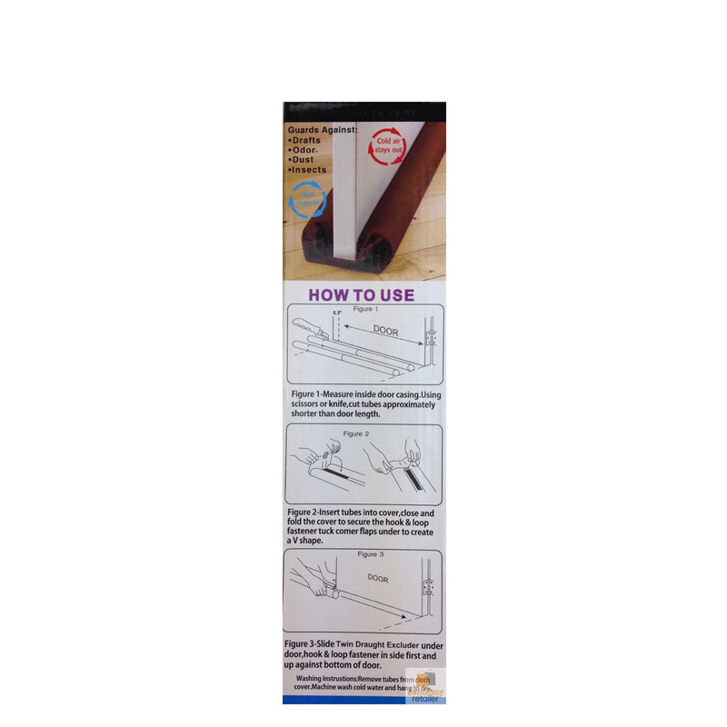 Load image into Gallery viewer, 1x Twin DRAFT STOPPER Double Sided Snake Air Wind Door Guard Cover Weather Seal-2