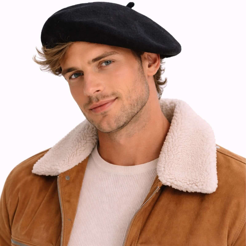 Load image into Gallery viewer, Unisex French Beret Hat Military Army Style Beanie Winter Warm Cap - Black-0