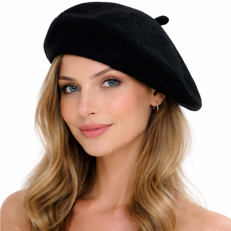 Load image into Gallery viewer, Unisex French Beret Hat Military Army Style Beanie Winter Warm Cap - Black-2