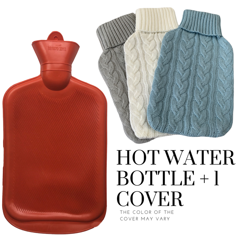 Load image into Gallery viewer, 2L HOT WATER BOTTLE + Knitted Cover Winter Warm Rubber Bag Relaxing Warm Therapy-1