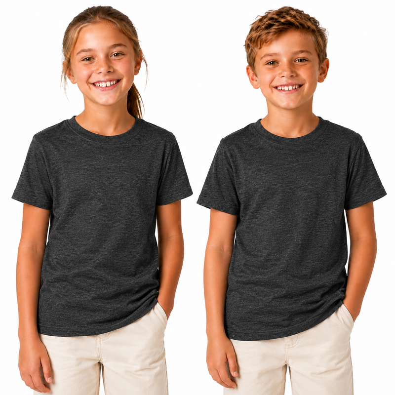 Load image into Gallery viewer, KIDS PLAIN T SHIRT Childrens Child 100% COTTON Boys Girls Basic Blank Tee Top - Grey Marle-0