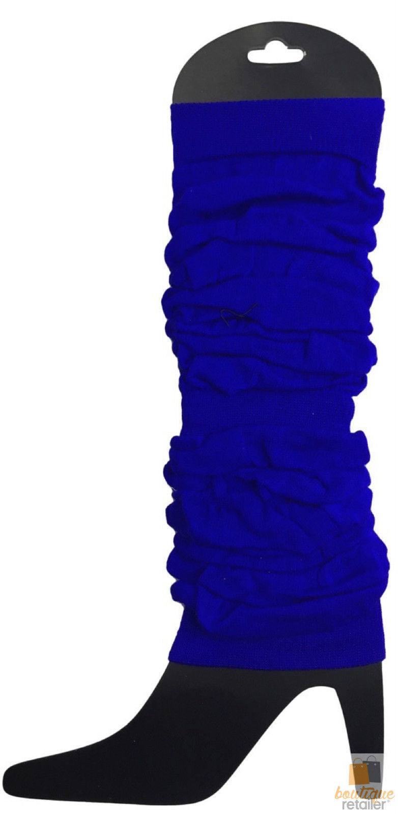Load image into Gallery viewer, LEG WARMERS Knitted Womens Neon Party Knit Ankle Fluro Dance Costume 80s Pair - Royal Blue-1