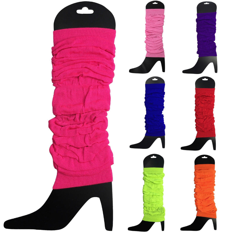Load image into Gallery viewer, LEG WARMERS Knitted Womens Neon Party Knit Ankle Fluro Dance Costume 80s Pair - Royal Blue-2