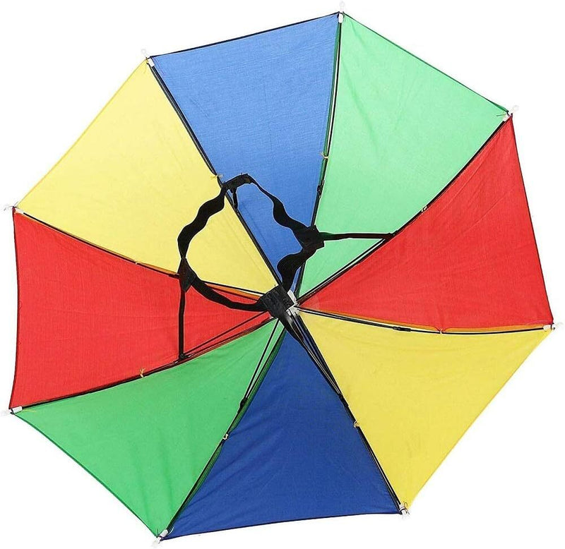 Load image into Gallery viewer, RAINBOW UMBRELLA HAT Rain Novelty Cap Costume Outdoor Camping Beach Fishing-4