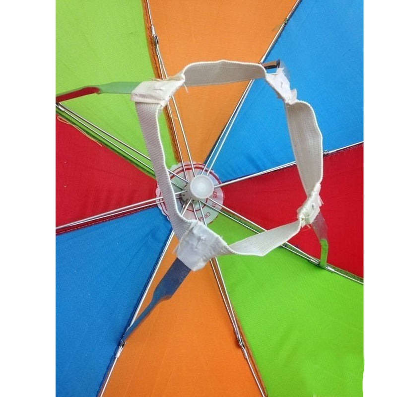 Load image into Gallery viewer, 2x RAINBOW UMBRELLA HAT Rain Beach Sun Rain Cap Costume Camping Fishing Hunting-3