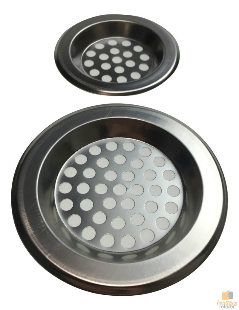 Load image into Gallery viewer, 2x Stainless Steel KITCHEN SINK STRAINERS Laundry Bathroom Bath Drain 75mm 60mm-1