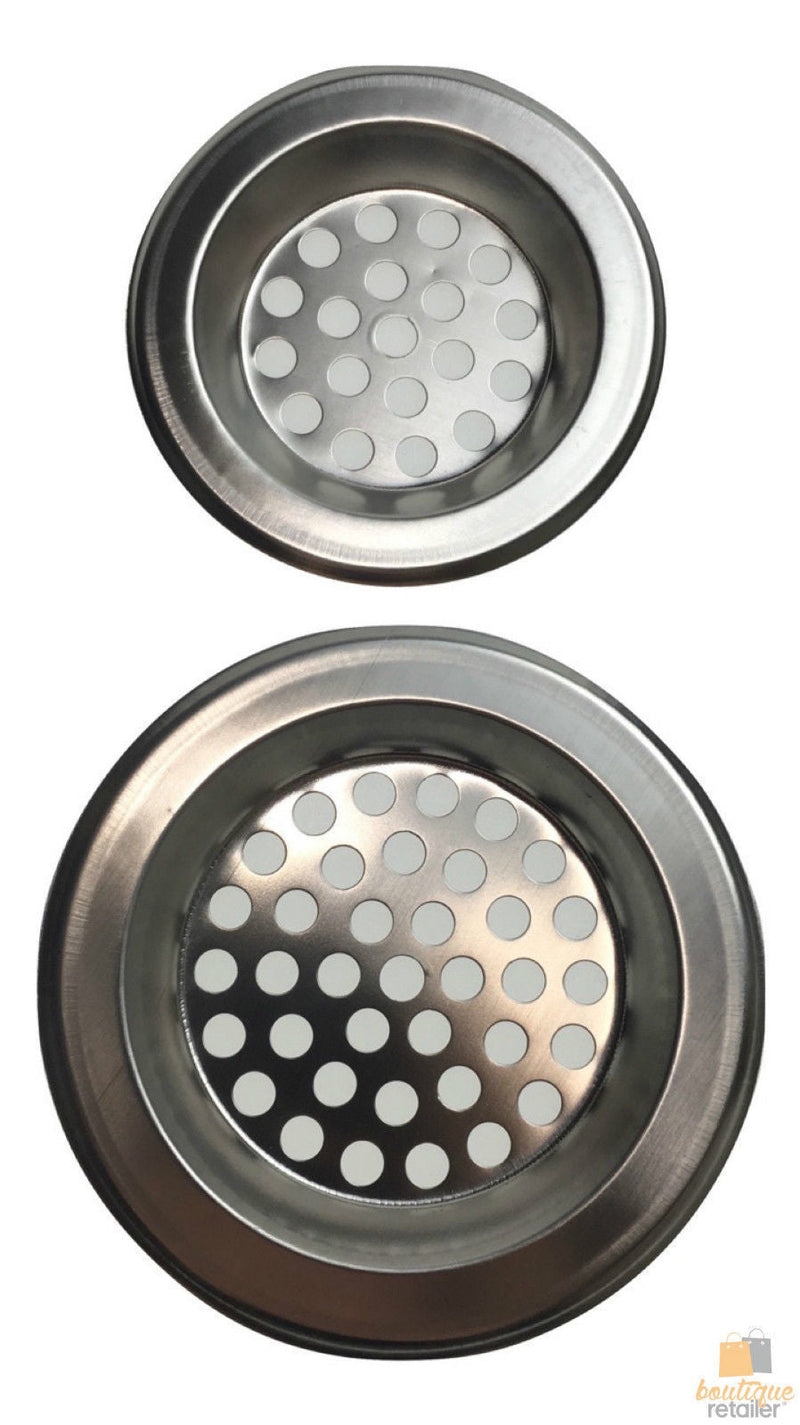 Load image into Gallery viewer, 2x Stainless Steel KITCHEN SINK STRAINERS Laundry Bathroom Bath Drain 75mm 60mm-0