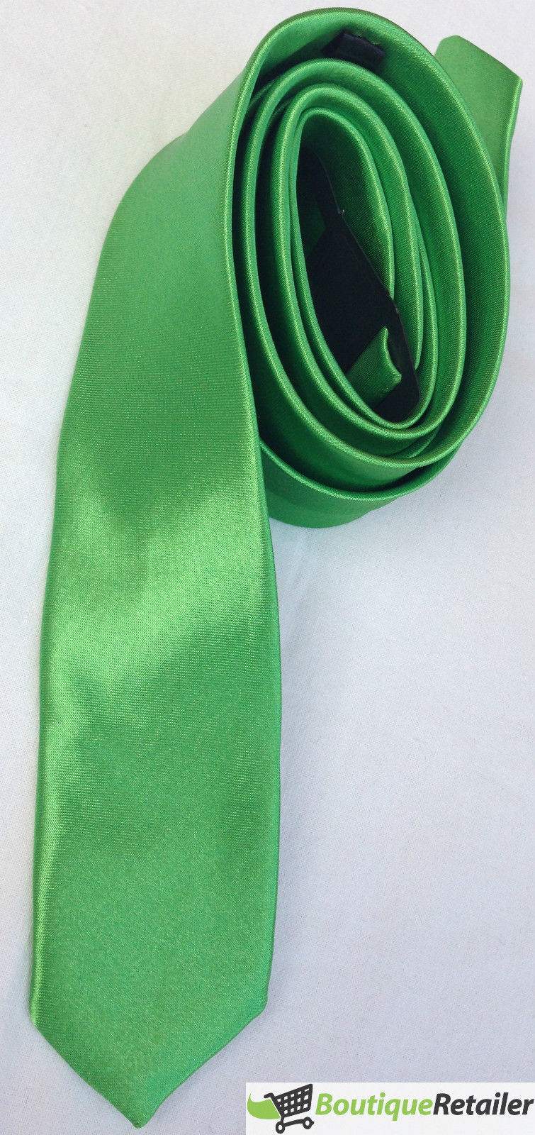 Load image into Gallery viewer, Mens Skinny Tie Slim Plain Polyester Necktie Formal Wedding Party - Green-2