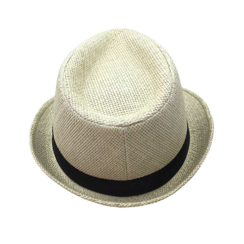 Load image into Gallery viewer, TRILBY HAT Fedora 100% Paper Straw Plain Party Costume Detective Gangster Cap-2