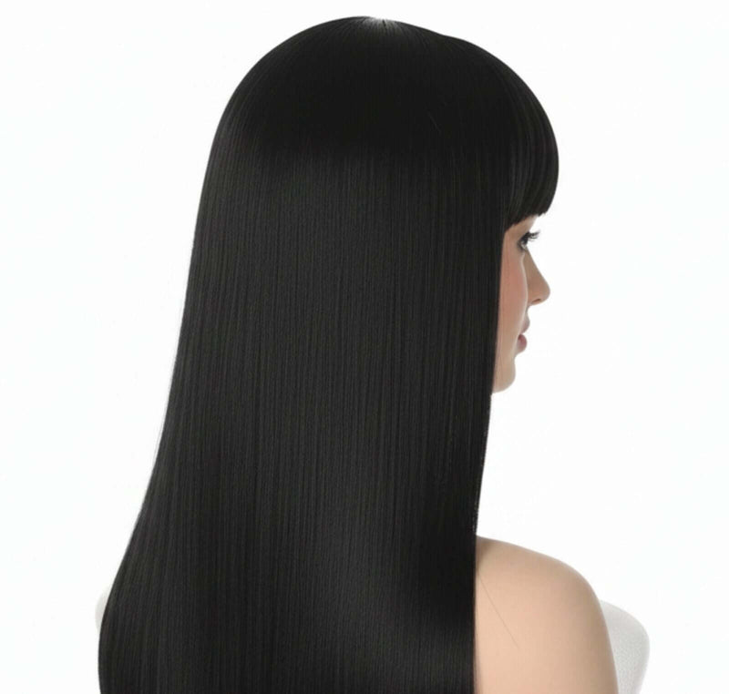 Load image into Gallery viewer, LONG WIG Straight Party Hair Costume Fringe Cosplay Fancy Dress 70cm Womens - Black (22450)-2
