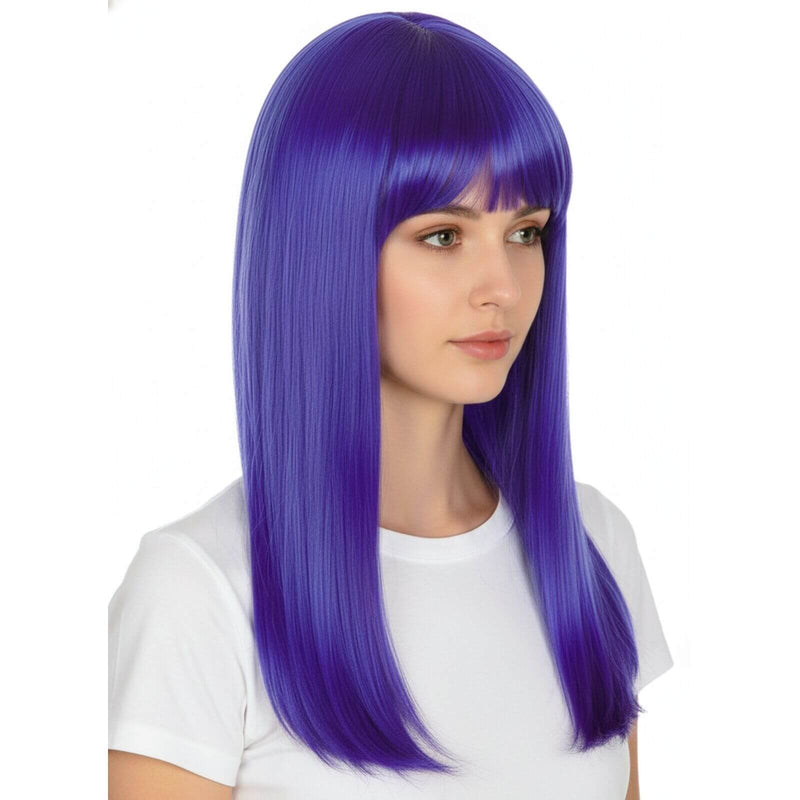 Load image into Gallery viewer, LONG WIG Straight Party Hair Costume Fringe Cosplay Fancy Dress 70cm Womens - Blue (22458)-0