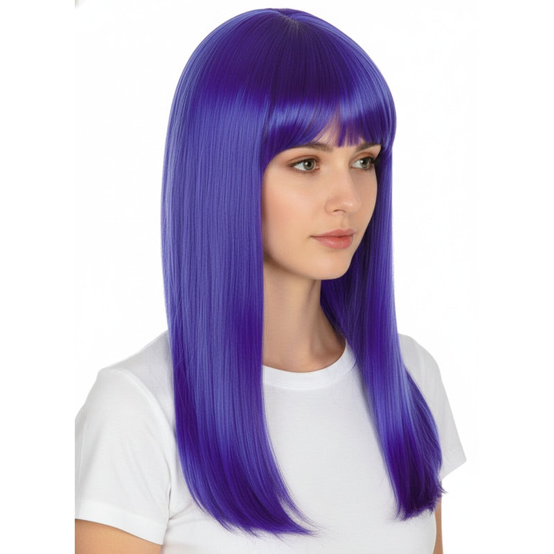Load image into Gallery viewer, LONG WIG Straight Party Hair Costume Fringe Cosplay Fancy Dress 70cm Womens - Blue (22458)-1