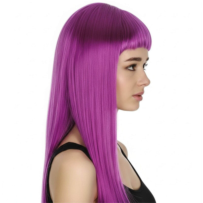 Load image into Gallery viewer, LONG WIG Straight Party Hair Costume Fringe Cosplay Fancy Dress 70cm Womens - Fuchsia (22455)-2