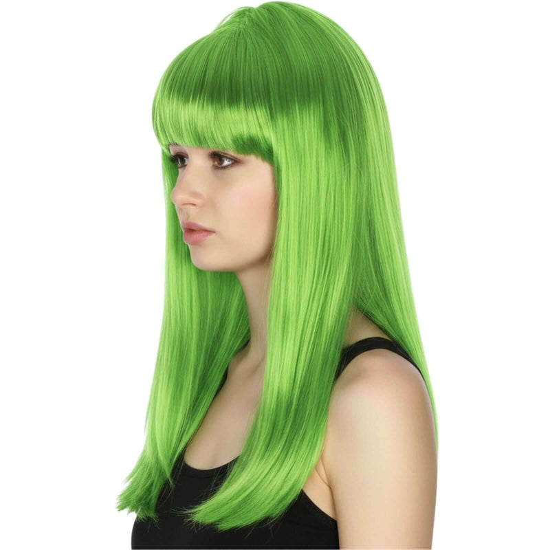 Load image into Gallery viewer, LONG WIG Straight Party Hair Costume Fringe Cosplay Fancy Dress 70cm Womens - Green (22460)-2