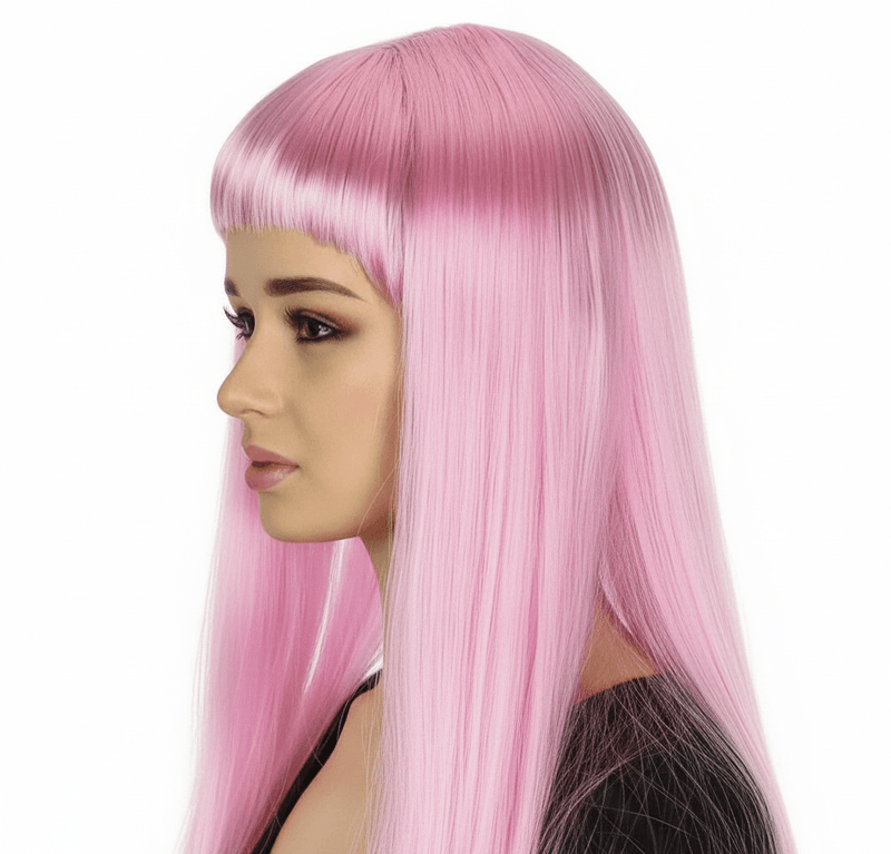 Load image into Gallery viewer, LONG WIG Straight Party Hair Costume Fringe Cosplay Fancy Dress 70cm Womens - Light Pink (22454)-2