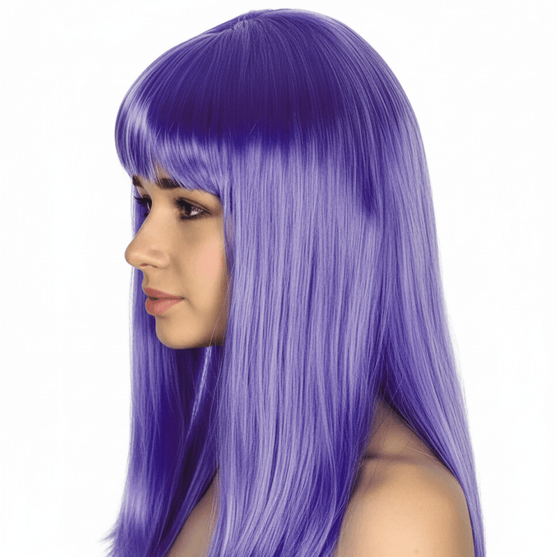 Load image into Gallery viewer, LONG WIG Straight Party Hair Costume Fringe Cosplay Fancy Dress 70cm Womens - Purple (22456)-2