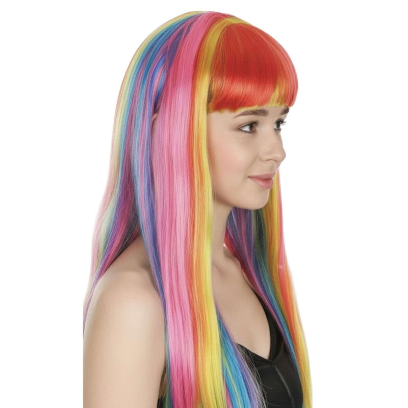 Load image into Gallery viewer, LONG WIG Straight Party Hair Costume Fringe Cosplay Fancy Dress 70cm Womens - Rainbow (22468)-2