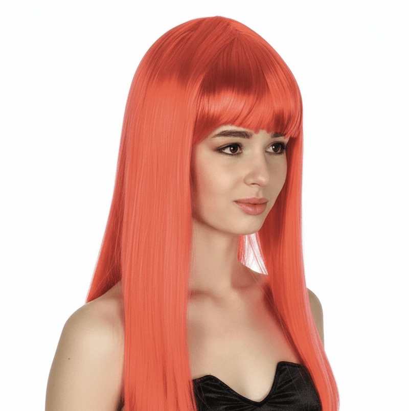 Load image into Gallery viewer, LONG WIG Straight Party Hair Costume Fringe Cosplay Fancy Dress 70cm Womens - Red (22452)-2