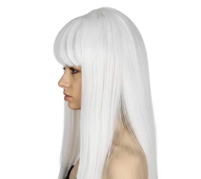 Load image into Gallery viewer, LONG WIG Straight Party Hair Costume Fringe Cosplay Fancy Dress 70cm Womens - White (22451)-2