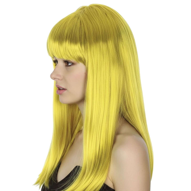 Load image into Gallery viewer, LONG WIG Straight Party Hair Costume Fringe Cosplay Fancy Dress 70cm Womens - Yellow (22461)-3