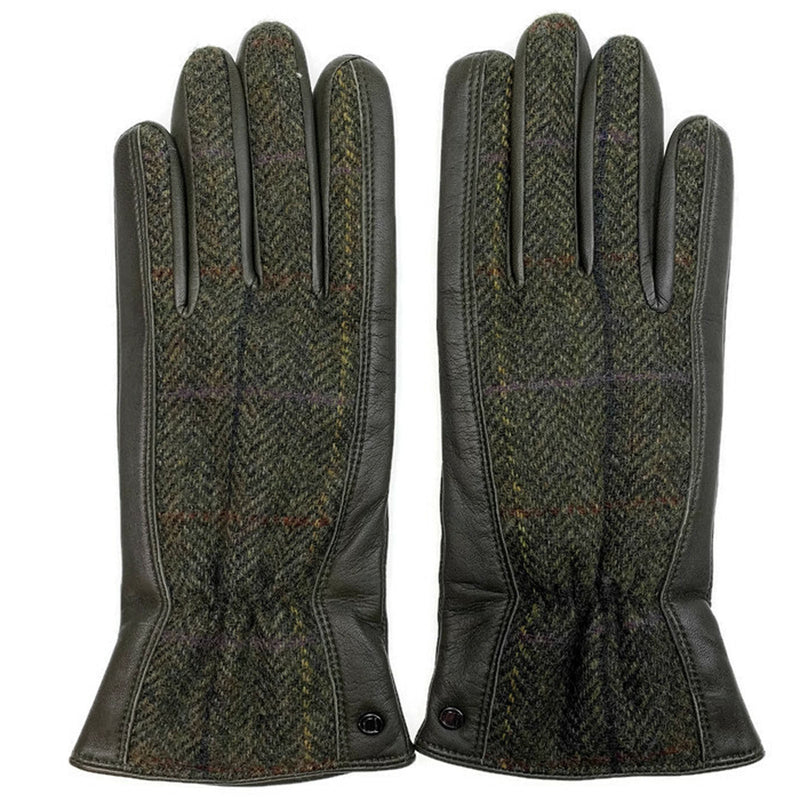 Load image into Gallery viewer, DENTS Womens Tweed Gloves Abraham Moon Herringbone - Fennel/Spruce-1
