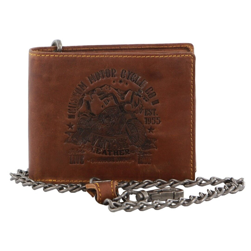 Load image into Gallery viewer, Billy The Kid Mens Leather Wallet Western with Detachable Chain in Gift Box in Cognac-3