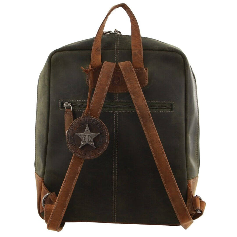 Load image into Gallery viewer, Billy The Kid Olive Leather Western Backpack Bag-3