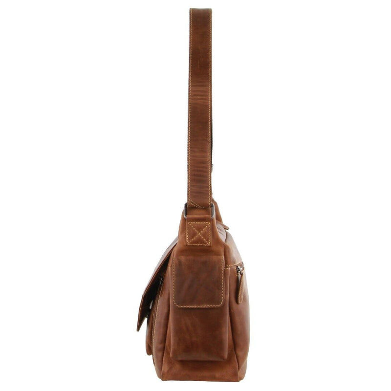 Load image into Gallery viewer, Billy The Kid Men's Genuine Leather Messenger Bag in Cognac-3