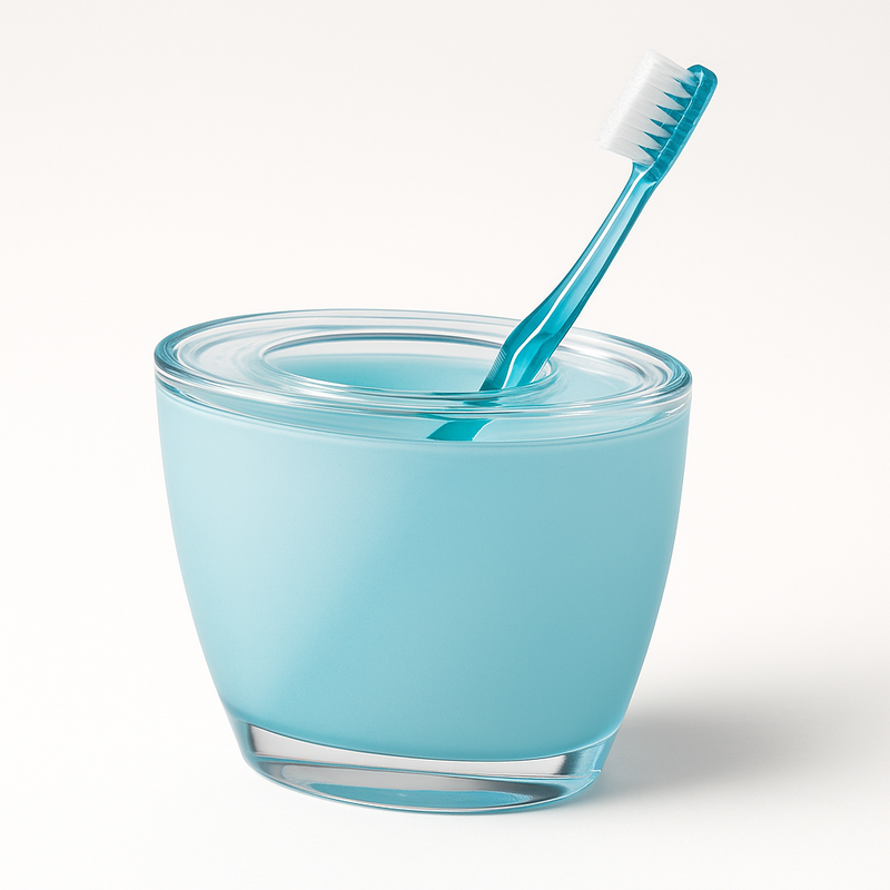 Load image into Gallery viewer, Oval Toothbrush Holder Blue Acrylic Lightweight Compact Bathroom Organiser-0