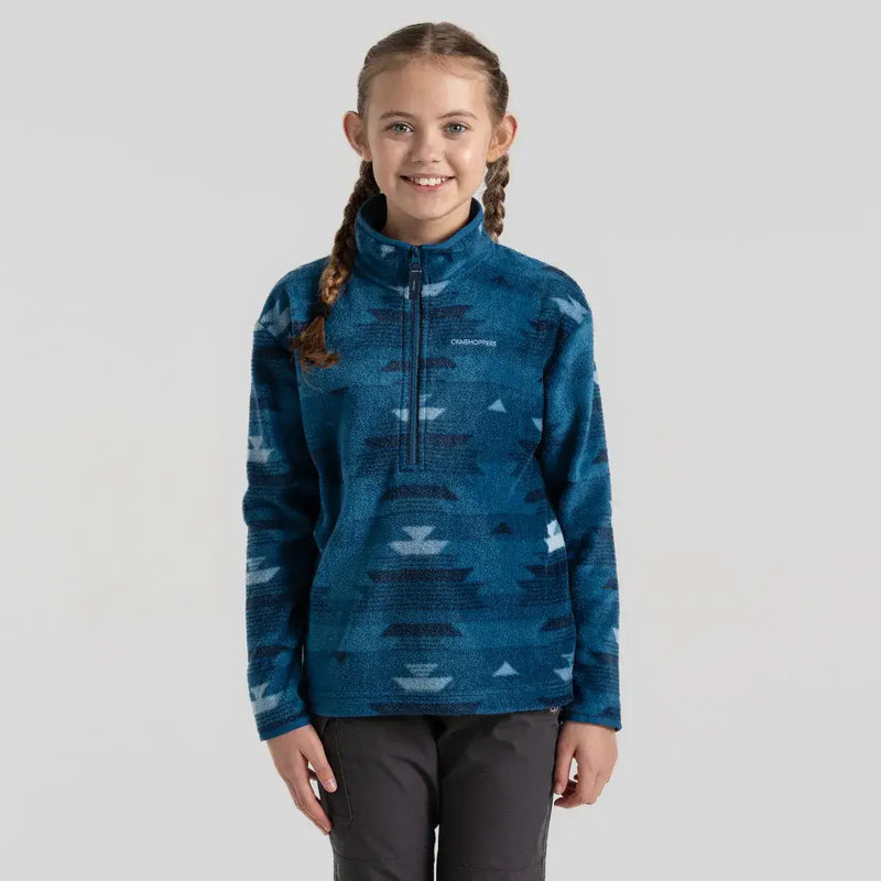 Load image into Gallery viewer, Craghoppers Calke Kids Printed Microfleece Half Zip Jacket – Navy Blue