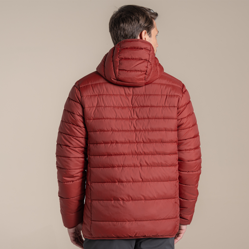 Load image into Gallery viewer, Craghoppers Mens Puffer Jacket Compresslite IX Hooded Jacket in Red Jasper-4