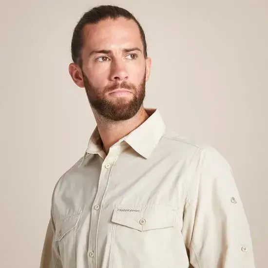 Load image into Gallery viewer, Craghoppers Kiwi Long Sleeve Outdoor Shirt – Oatmeal
