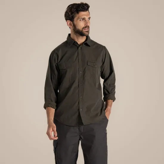 Load image into Gallery viewer, Craghoppers Kiwi Long Sleeve Outdoor Shirt in Woodland Green-3