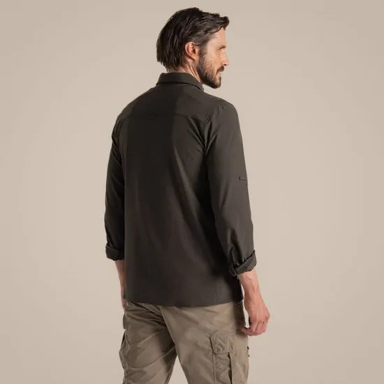 Load image into Gallery viewer, Craghoppers NosiLife Pro Long Sleeve Stretch Shirt V in Woodland Green-4