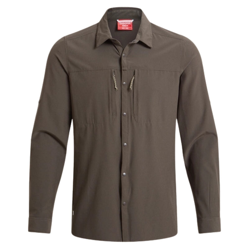 Load image into Gallery viewer, Craghoppers NosiLife Pro Long Sleeve Stretch Shirt V in Woodland Green-0