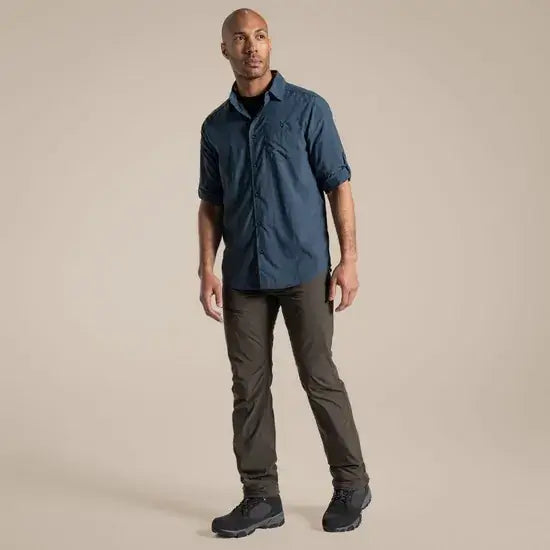 Load image into Gallery viewer, Craghoppers NosiLife Pro V Long Sleeve Travel Shirt – Blue Stone
