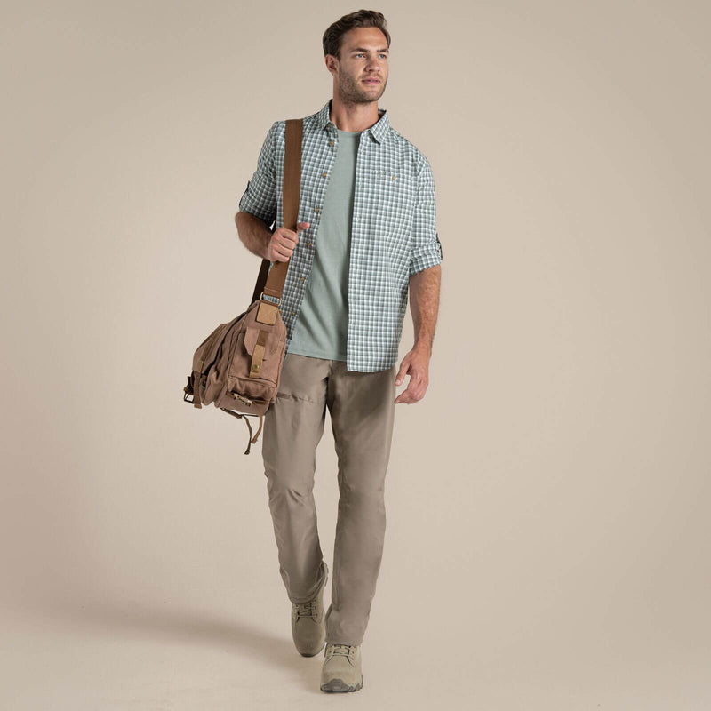 Load image into Gallery viewer, Craghoppers NosiLife Men’s Long Sleeve Shirt | Lichen Green/Ecru