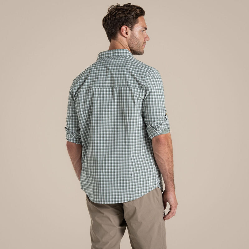 Load image into Gallery viewer, Craghoppers NosiLife Long Sleeve Shirt | Lichen Green/Ecru
