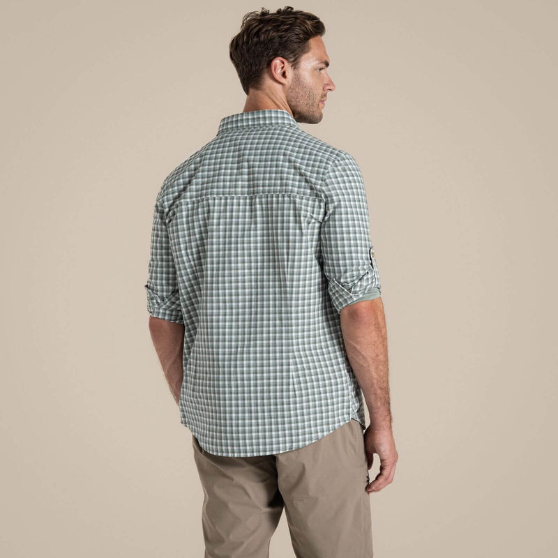 Load image into Gallery viewer, Craghoppers NosiLife Men’s Long Sleeve Shirt | Lichen Green/Ecru