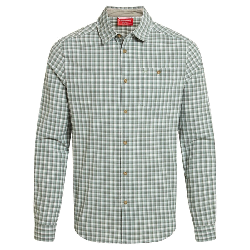 Load image into Gallery viewer, Craghoppers NosiLife Men’s Long Sleeve Shirt | Lichen Green/Ecru