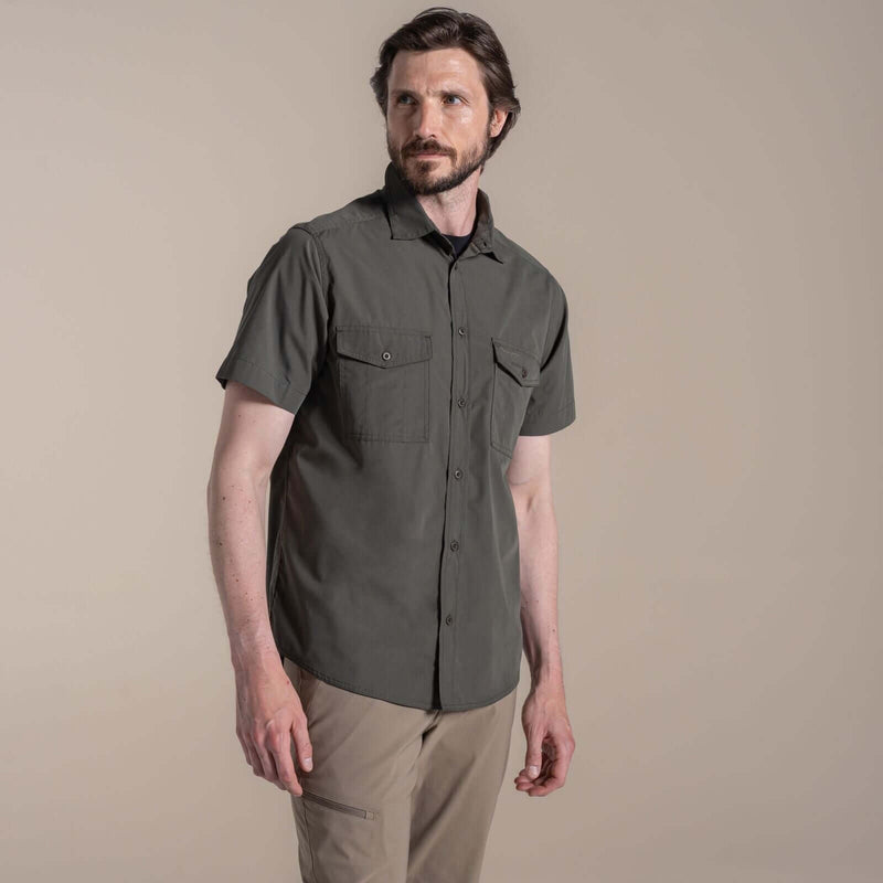 Load image into Gallery viewer, Craghoppers Kiwi II Short Sleeve Hiking Shirt – UPF50+ | Cedar