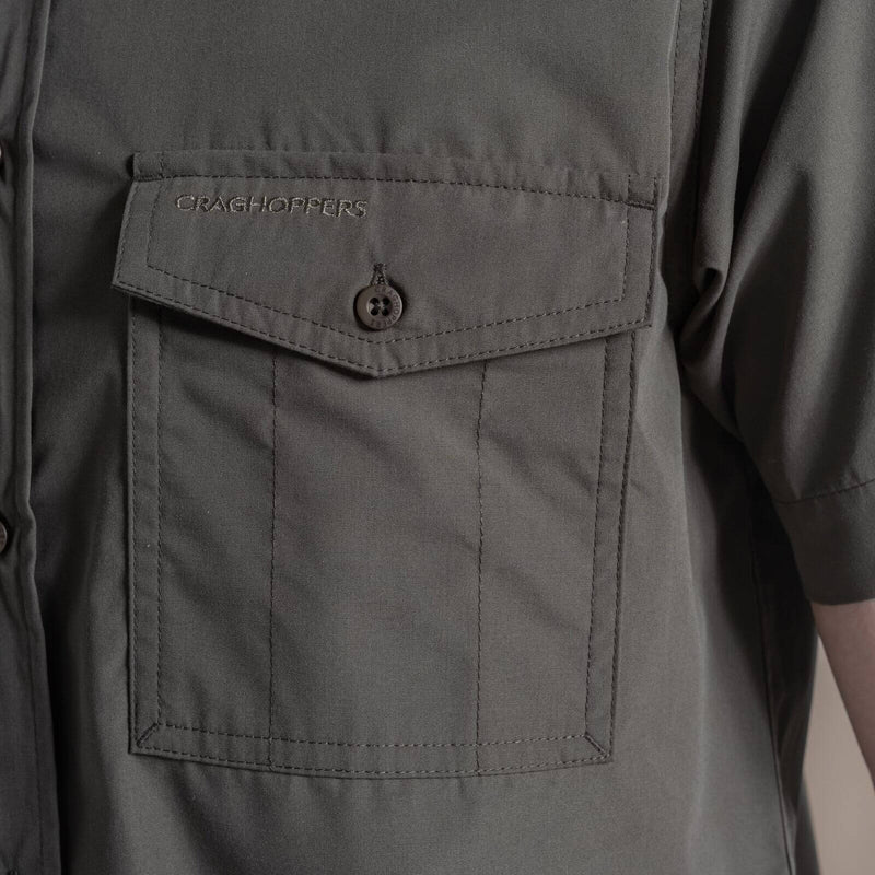 Load image into Gallery viewer, Craghoppers Kiwi II Short Sleeve Hiking Shirt – UPF50+ | Cedar