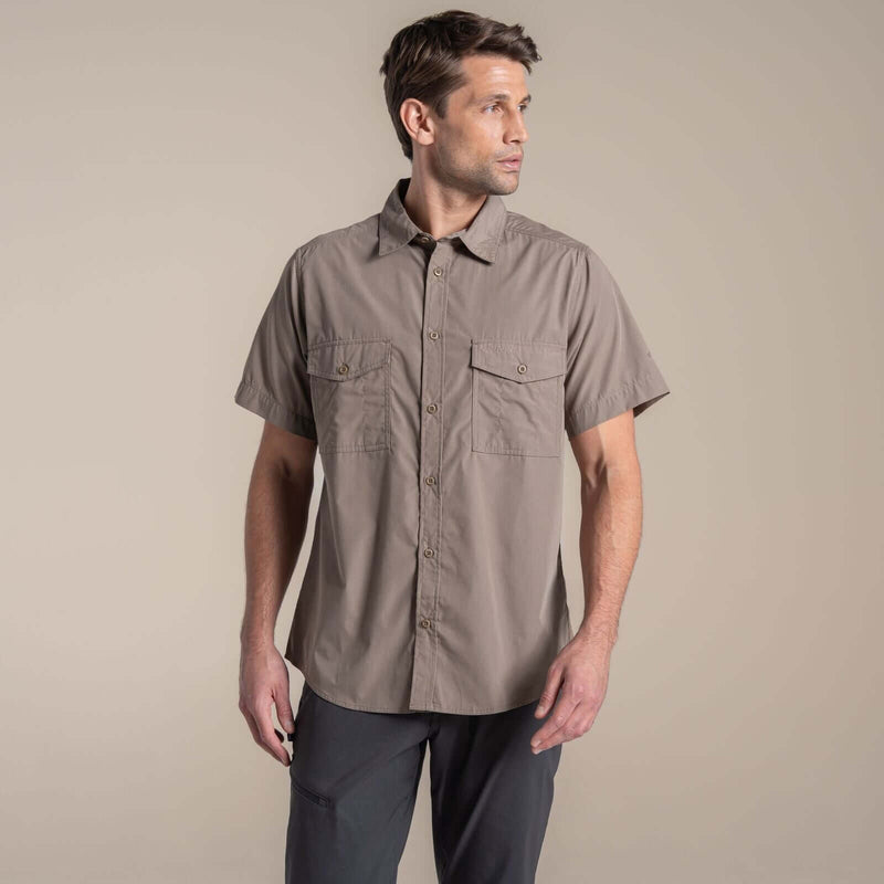 Load image into Gallery viewer, Craghoppers Kiwi II Short Sleeve Men’s Hiking Shirt – UPF50+ | Pebble