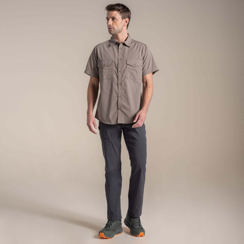 Load image into Gallery viewer, Craghoppers Kiwi II Short Sleeve Men’s Hiking Shirt – UPF50+ | Pebble