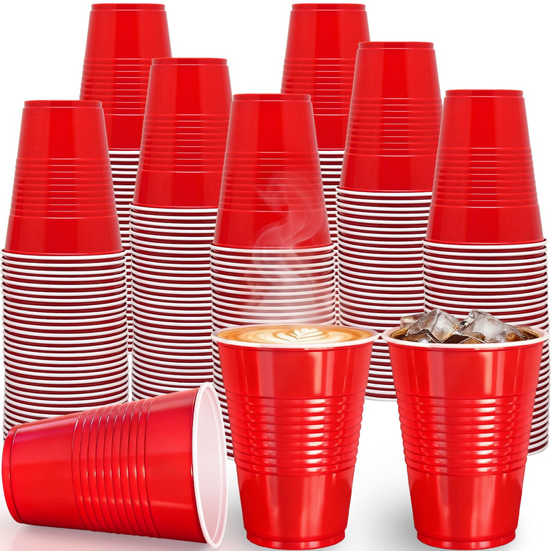 Load image into Gallery viewer, 540x 16oz (480ml) Premium Plastic Red Cups Extra Strong PET BPA Free-0