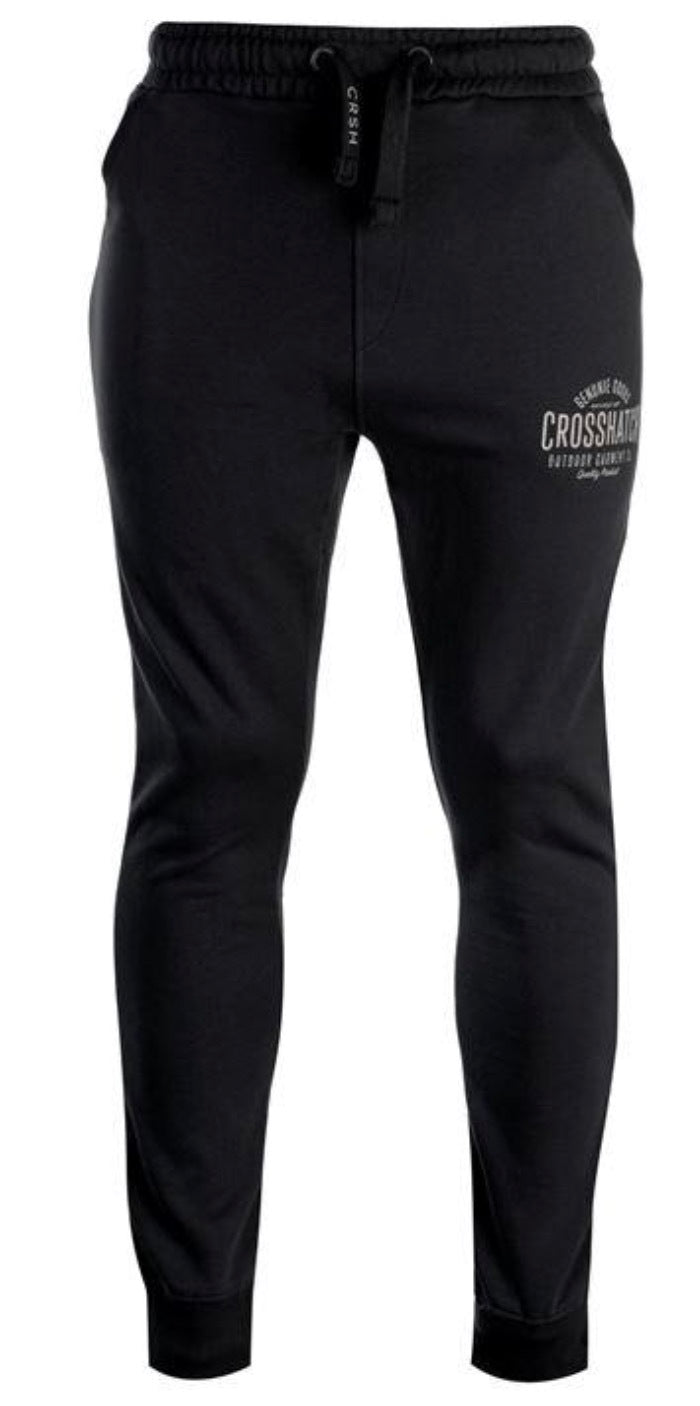 Load image into Gallery viewer, CROSSHATCH Seton Skinny Track Pants Slim Trousers Cotton Gym Trackies Joggers - Black-6