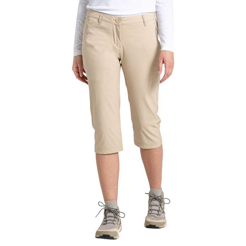 Load image into Gallery viewer, Craghoppers Womens Kiwi Pro Crop Trousers in Desert Sand-1