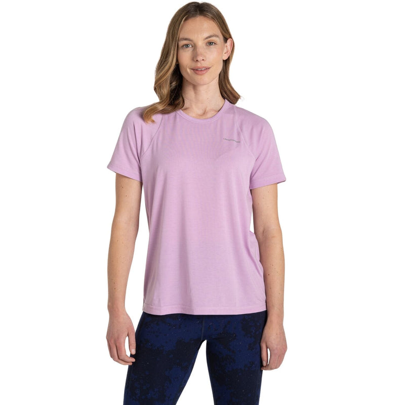 Load image into Gallery viewer, Craghoppers Dynamic Pro Womens Lightweight Moisture Wicking Short Sleeve Stretch T-Shirt in Orchid-3