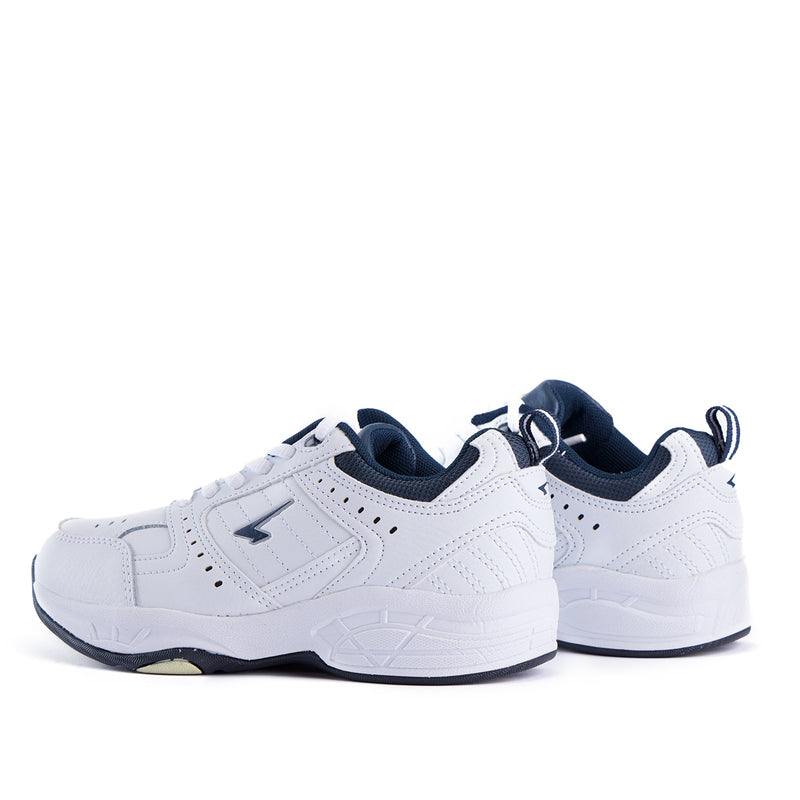 Load image into Gallery viewer, Defy Junior Leather Lace Up Cross Trainer - White Navy-3