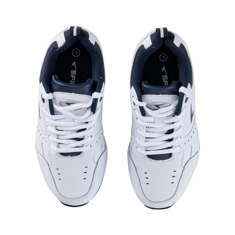 Load image into Gallery viewer, Defy Junior Leather Lace Up Cross Trainer - White Navy-1